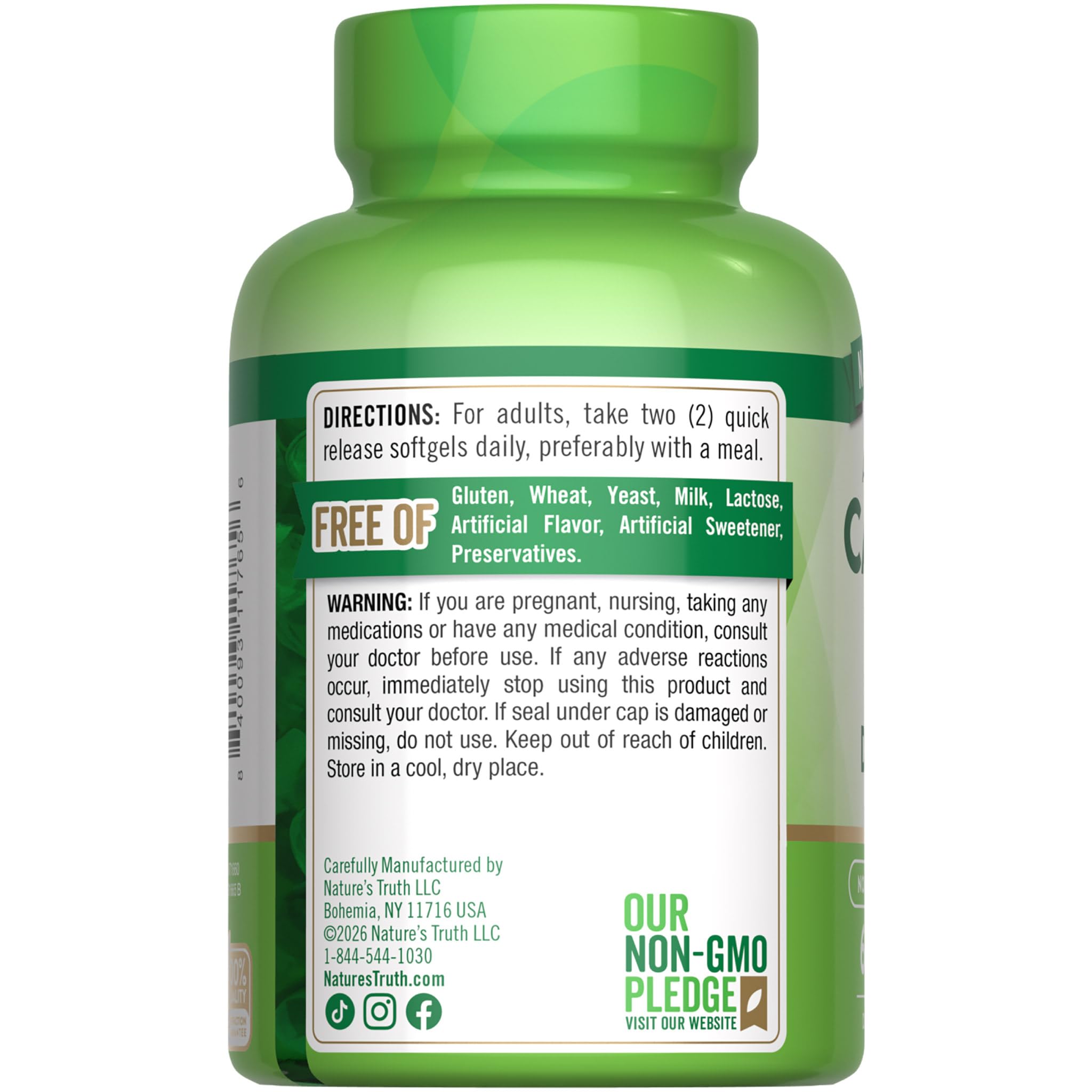 Nature's Truth bottle packaging communicates trusted wellness from three generations of innovators