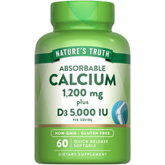 Nature's Truth Calcium 1200mg with Vitamin D3 bottle supports daily bone health