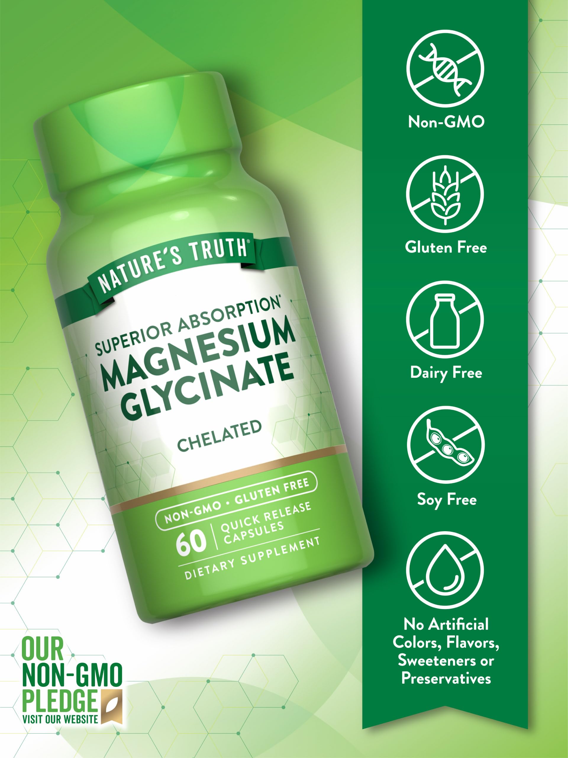 Nature's Truth Magnesium Glycinate capsules being poured for daily use