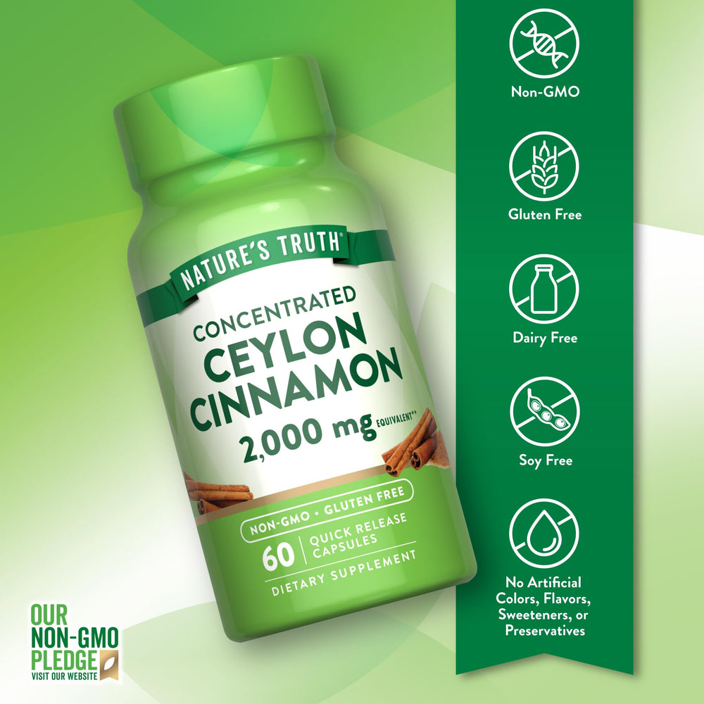 Nature's Truth Cinnamon capsules packaging on shelf emphasizes trusted quality.