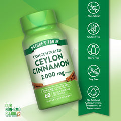 Nature's Truth Cinnamon capsules packaging on shelf emphasizes trusted quality.