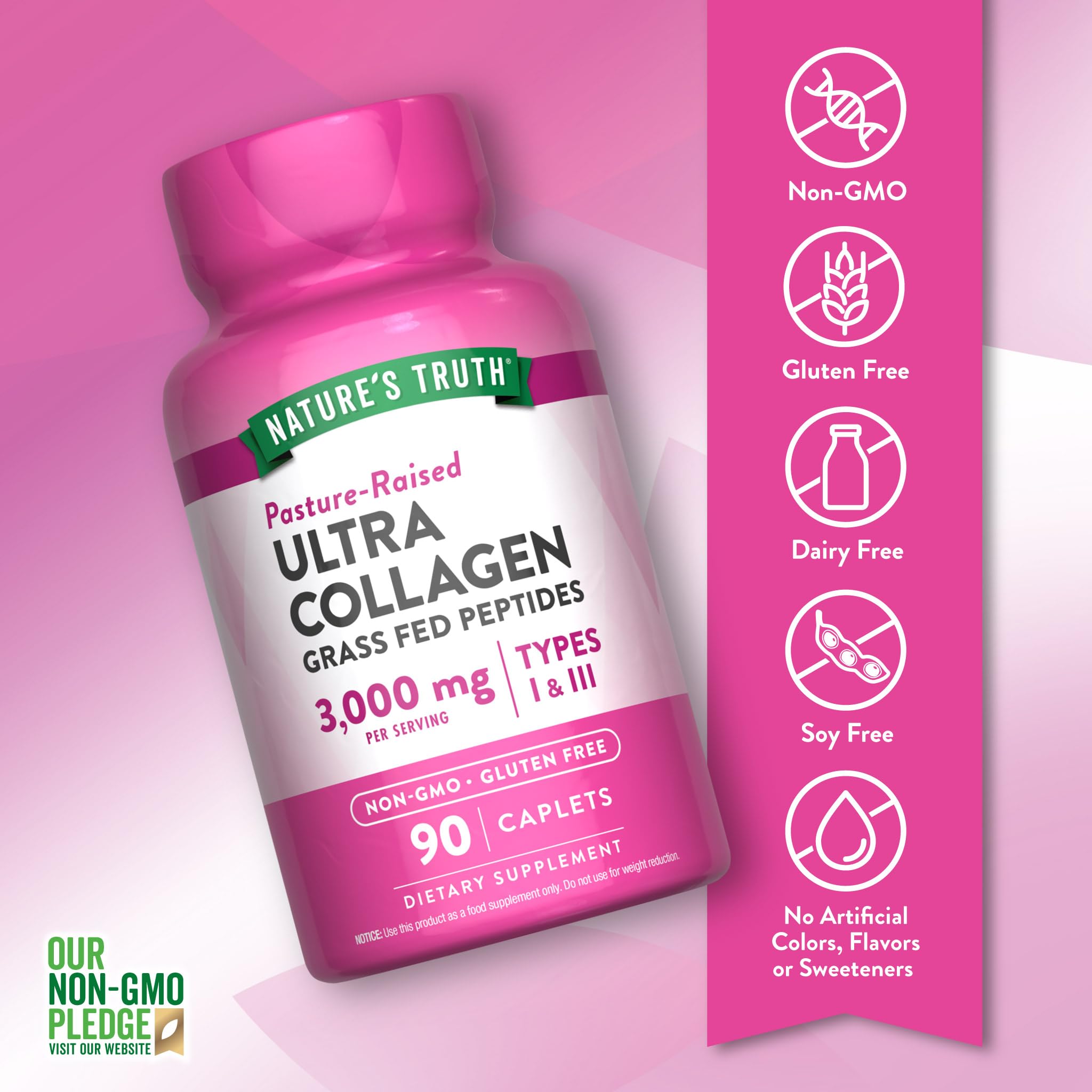 Nature's Truth Collagen Peptides with vitamin C for daily wellness