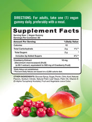 Nature's Truth Cranberry Gummies close-up showing chewy texture for daily wellness.