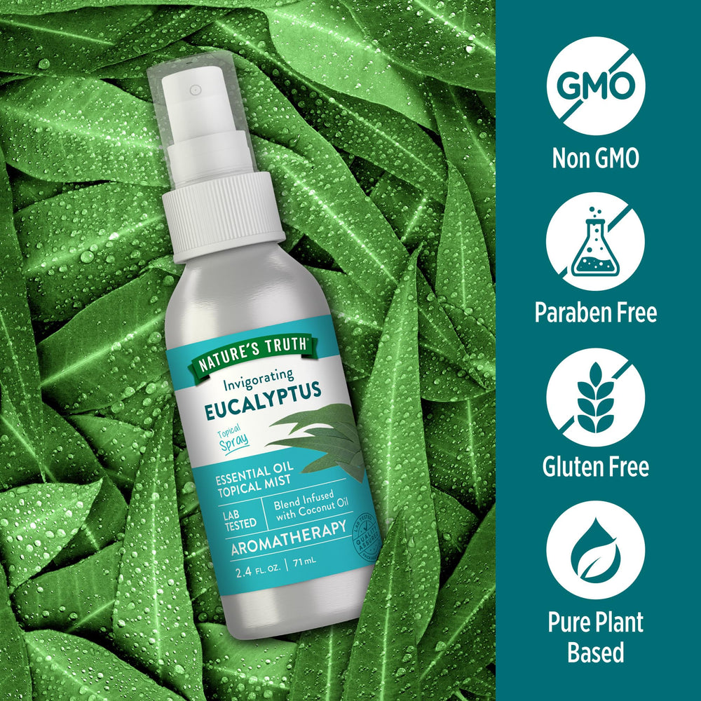 Nature's Truth Eucalyptus Mist spray label highlights purity