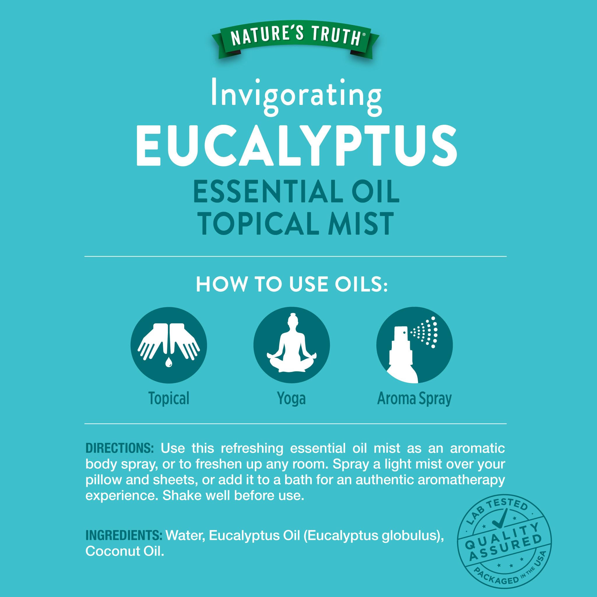 Nature's Truth Eucalyptus Mist spray emitting a cool mist