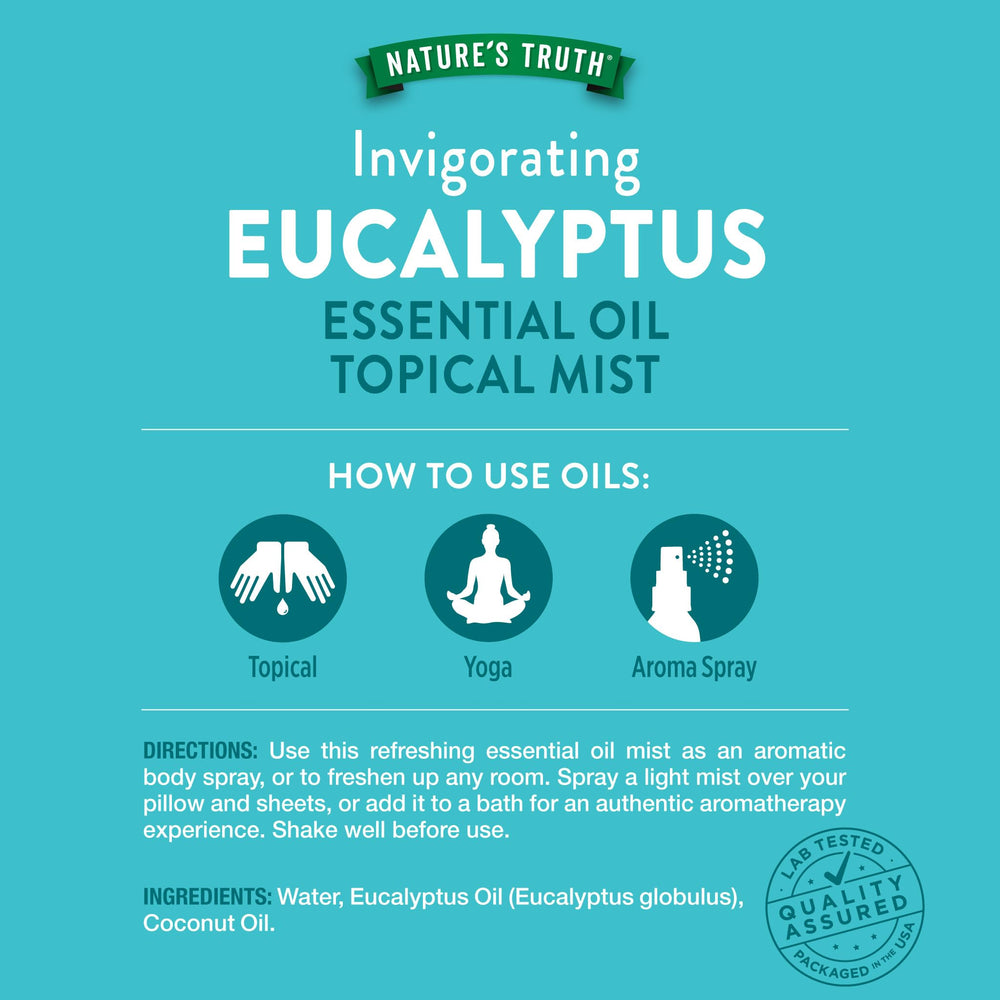 Nature's Truth Eucalyptus Mist spray emitting a cool mist