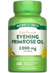 Nature's Truth Evening Primrose Oil softgels bottle, gluten-free and non-GMO for daily wellness