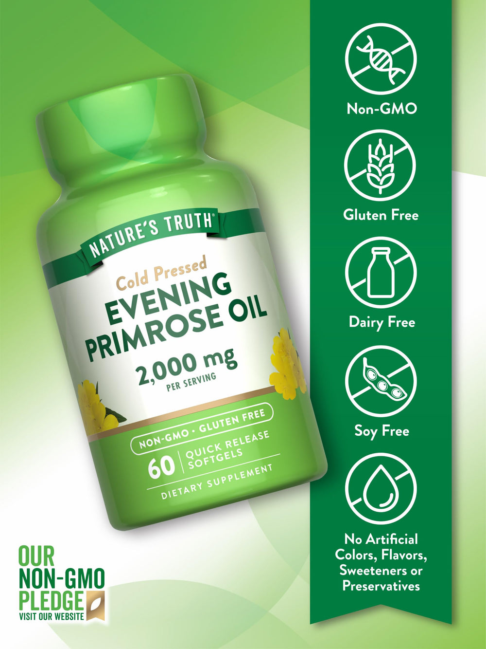 Nature's Truth Evening Primrose Oil softgels pour, easy to add to your daily routine
