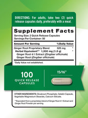 Nature's Truth Ginger Root Capsules pour emphasizes quick-release convenience for on-the-go use.
