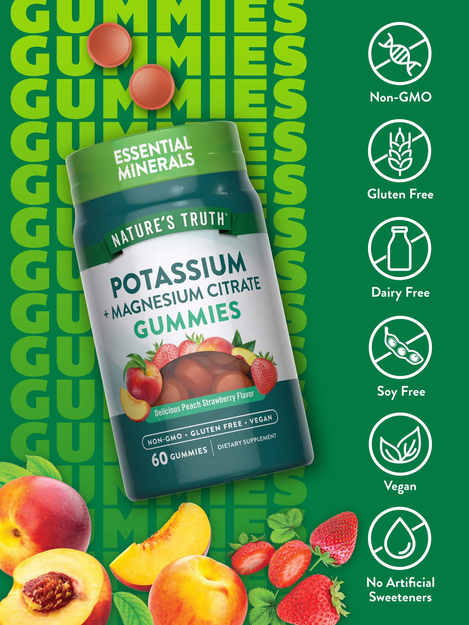 Nature's Truth ingredients panel highlighting potassium and magnesium citrate