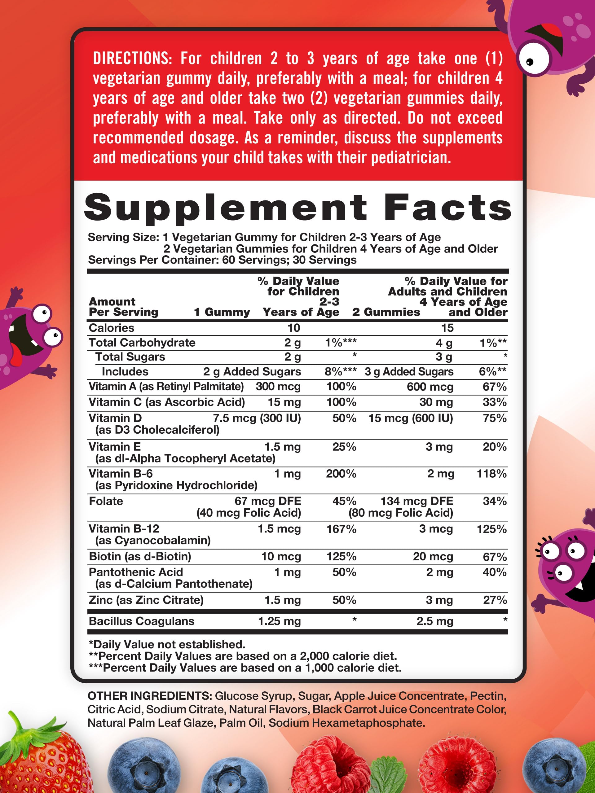 Nature's Truth Kids Multivitamin Gummies Berry Punch closeup, chewable daily snack.