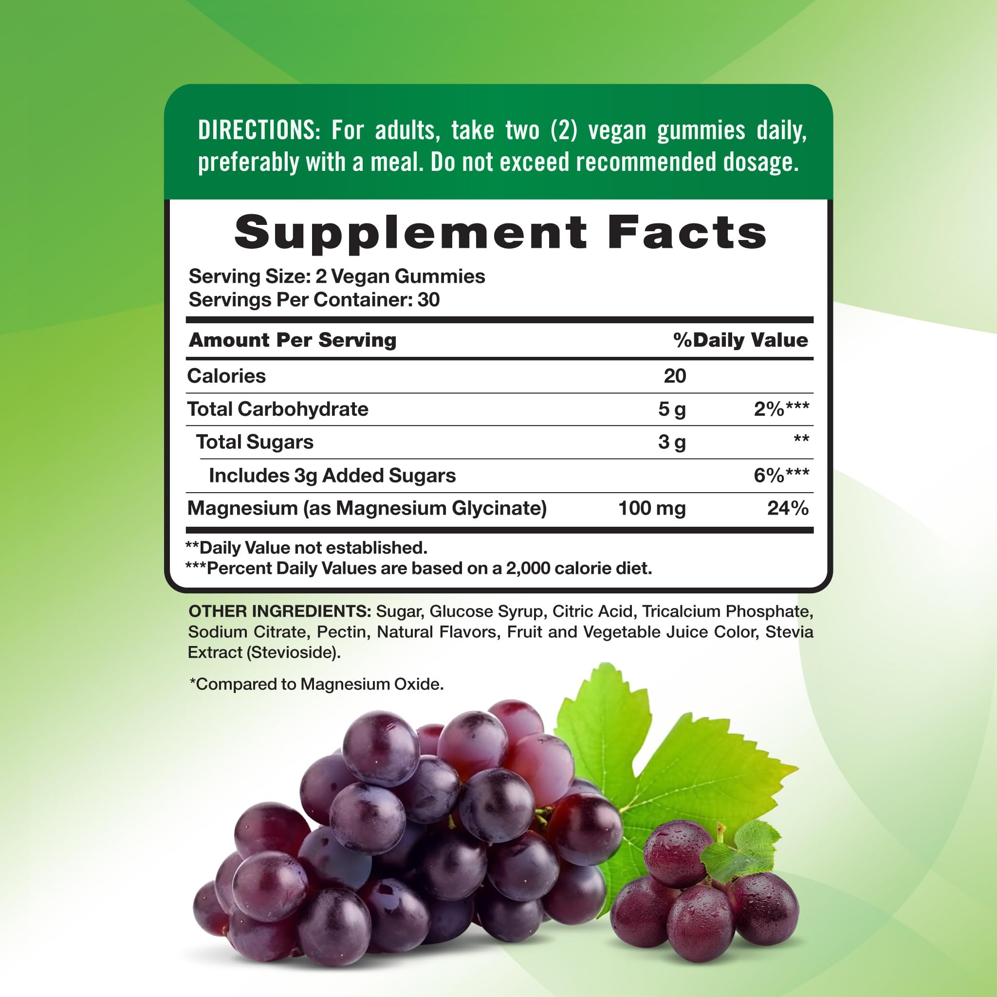 Nature's Truth Magnesium Glycinate Gummies close-up highlighting sour grape flavor.