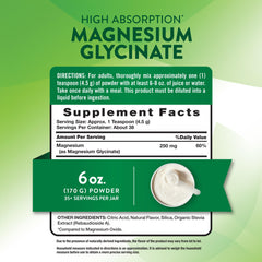 Nature's Truth magnesium glycinate powder lemon-jar showing vegan and gluten-free features
