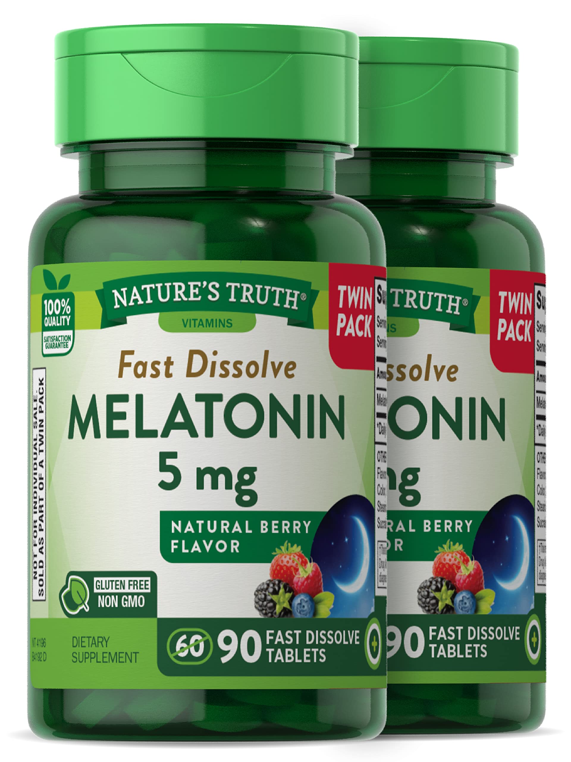Nature's Truth Melatonin 5 mg fast-dissolve bottle for quick, natural sleep support