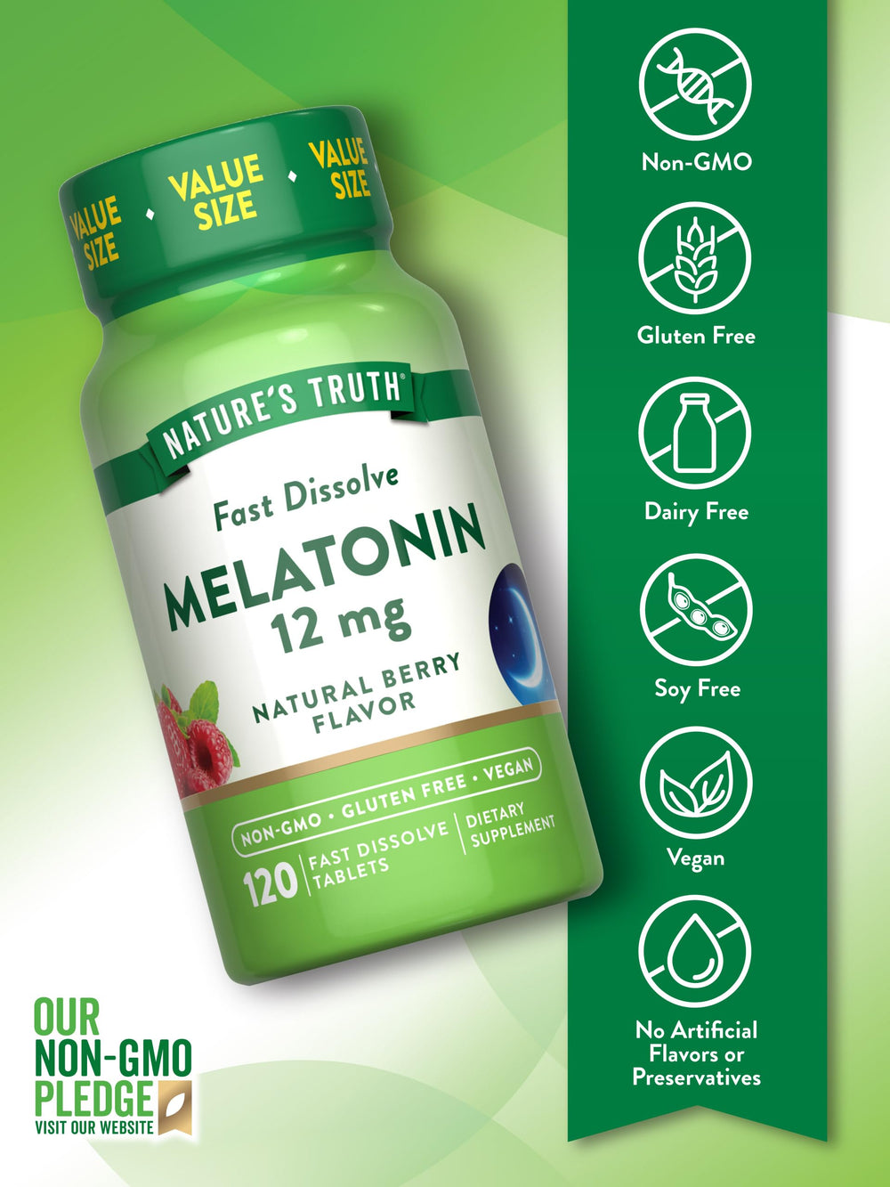 Nature's Truth berry flavored melatonin with natural berry taste