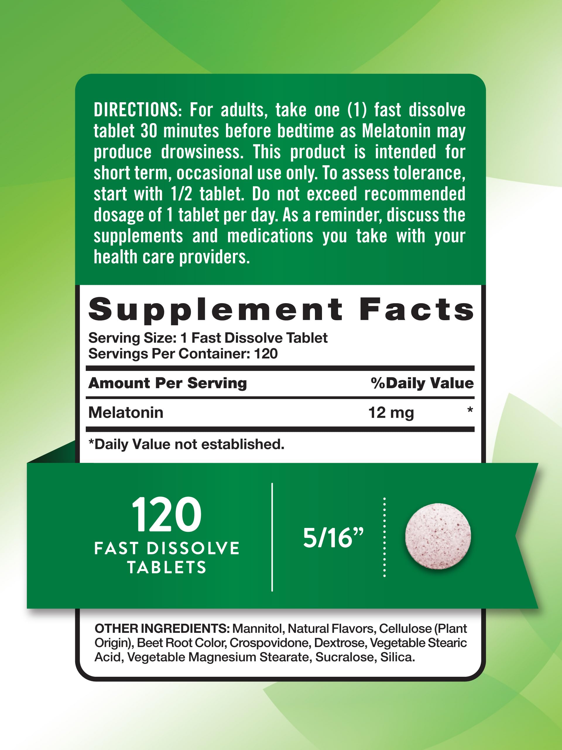 Nature's Truth melatonin fast-dissolve tablets dissolving quickly for convenience