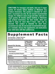 Nature's Truth melatonin bottle side label highlights vegan, non-GMO, and gluten-free attributes
