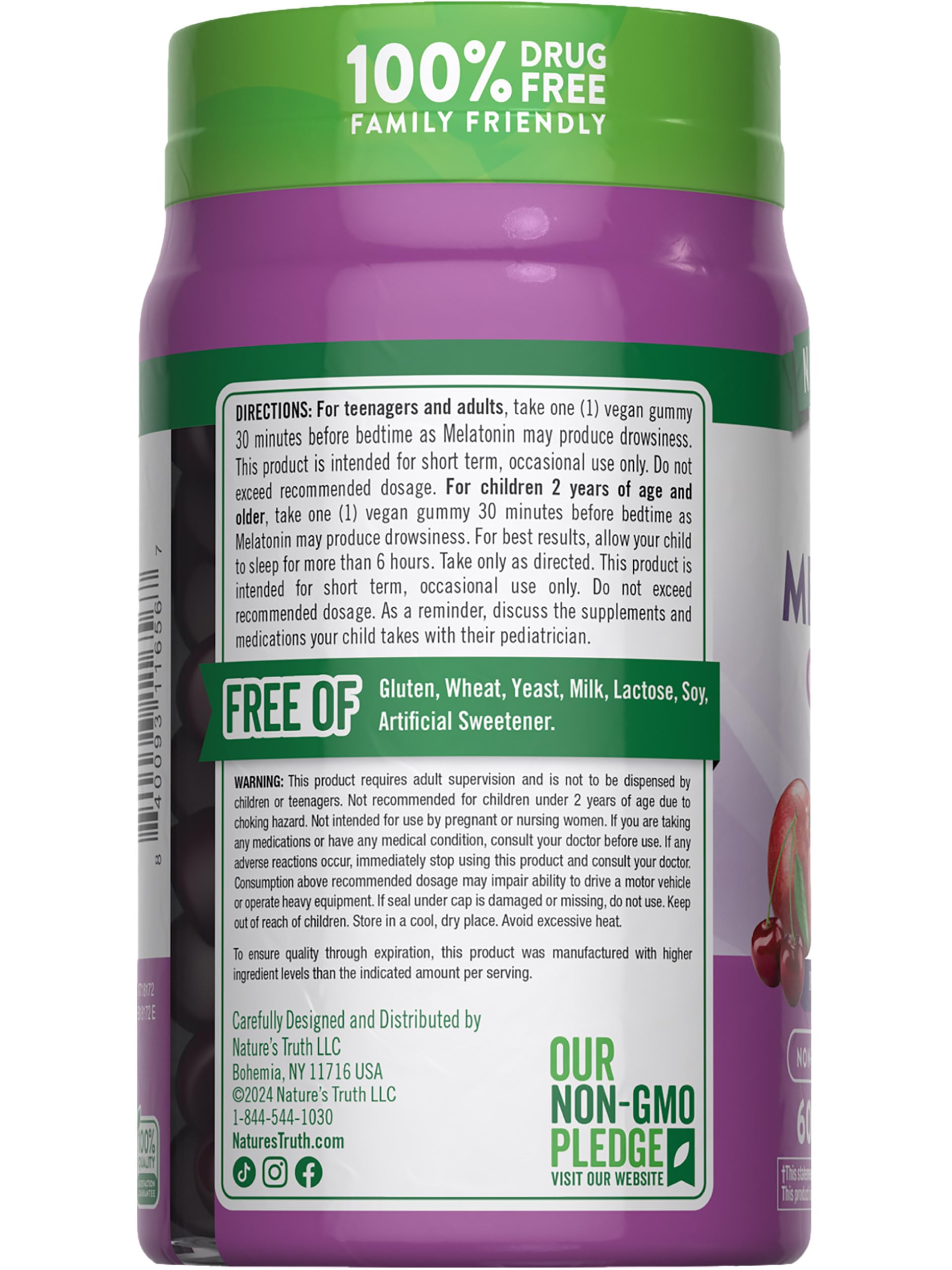 Packaging design of Nature's Truth melatonin gummies emphasizes brand quality