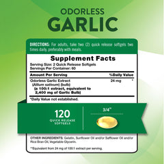 Nature's Truth Odorless Garlic softgels being poured for easy dosing
