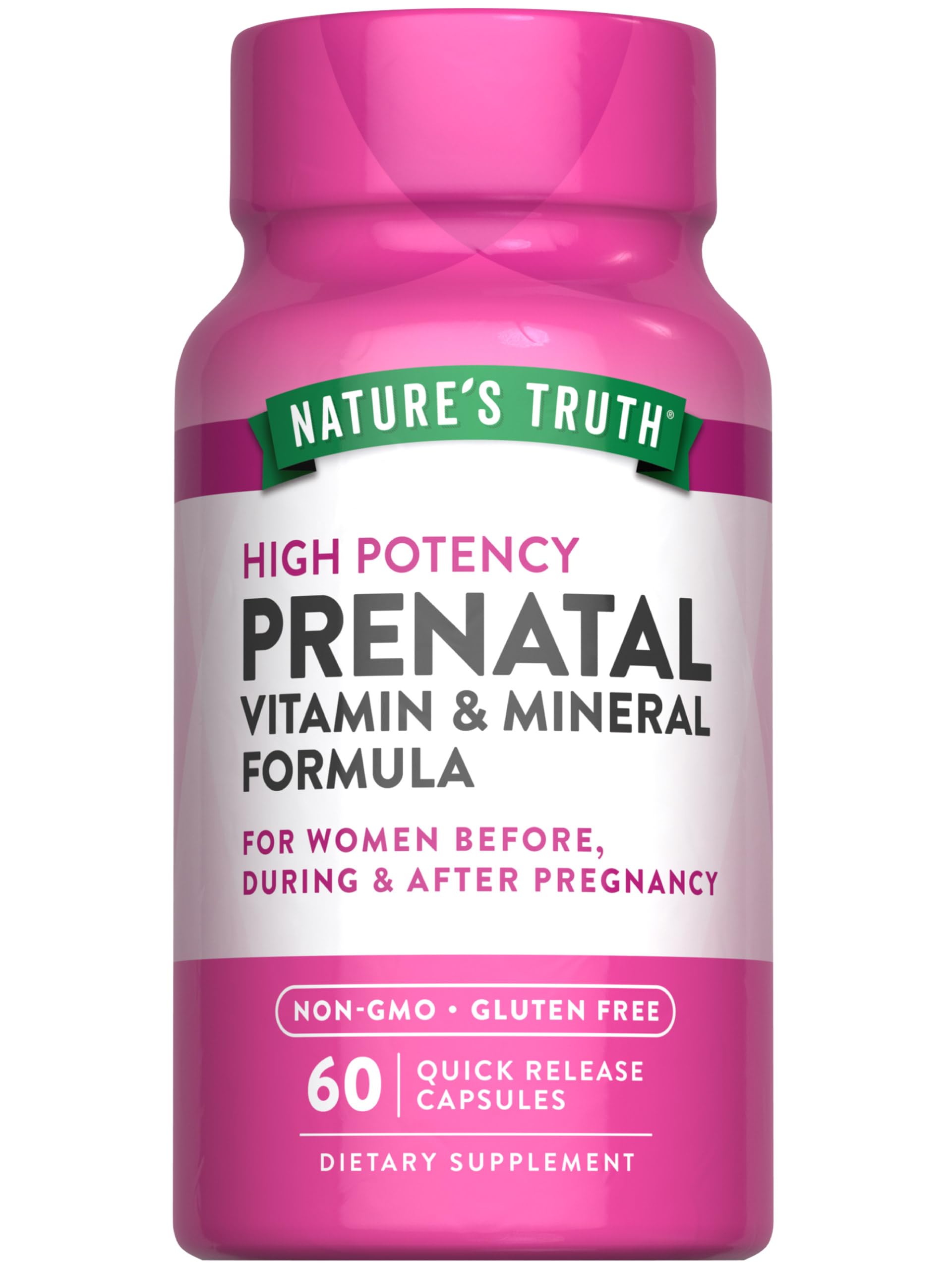 Nature's Truth Prenatal bottle cap close-up for easy daily dosing.