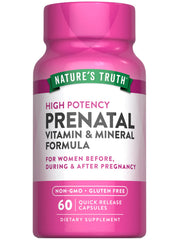 Nature's Truth Prenatal bottle cap close-up for easy daily dosing.