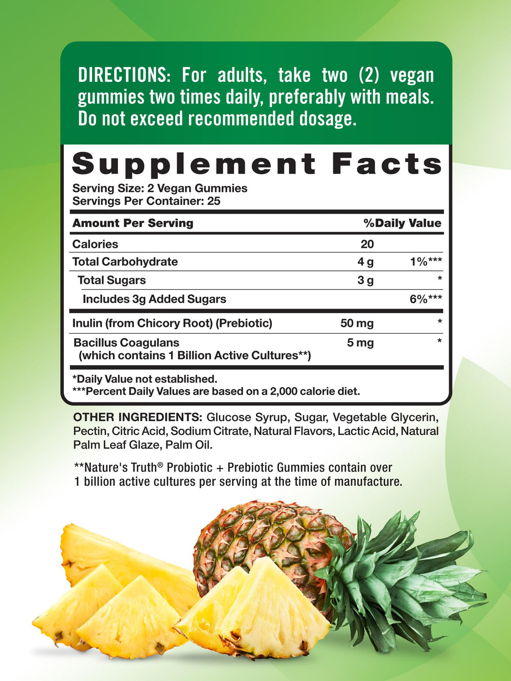 Nature's Truth probiotic gummies pour shows easy daily dosing.
