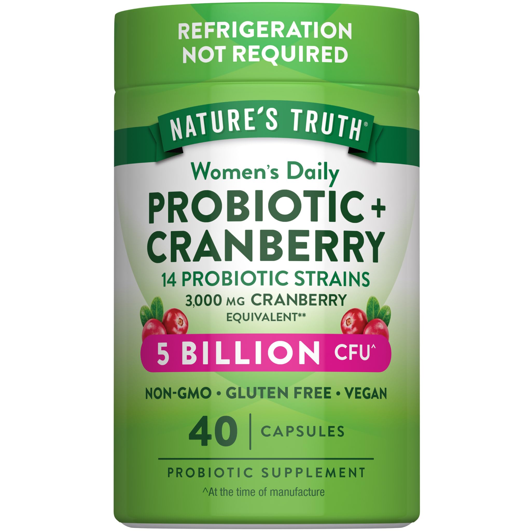 Nature's Truth Probiotics for Women bottle front highlighting daily wellness support.