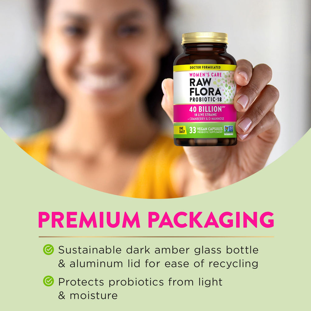 Non-GMO verified seal on Nature's Truth Raw Flora packaging