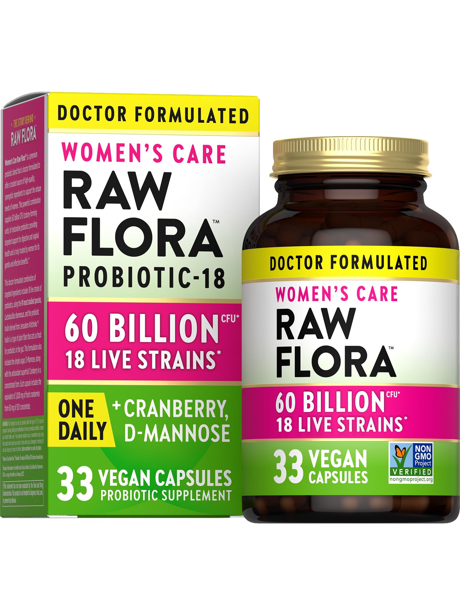 Nature's Truth Raw Flora Probiotics bottle with 60B CFU for daily gut balance.
