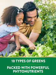 Nature's Truth real greens ingredients close-up on packaging.