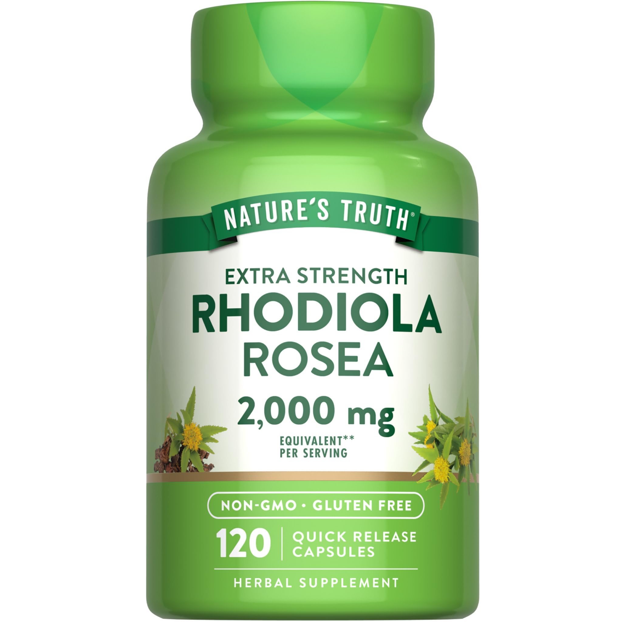 Nature's Truth Rhodiola Rosea bottle with 120 capsules for daily resilience