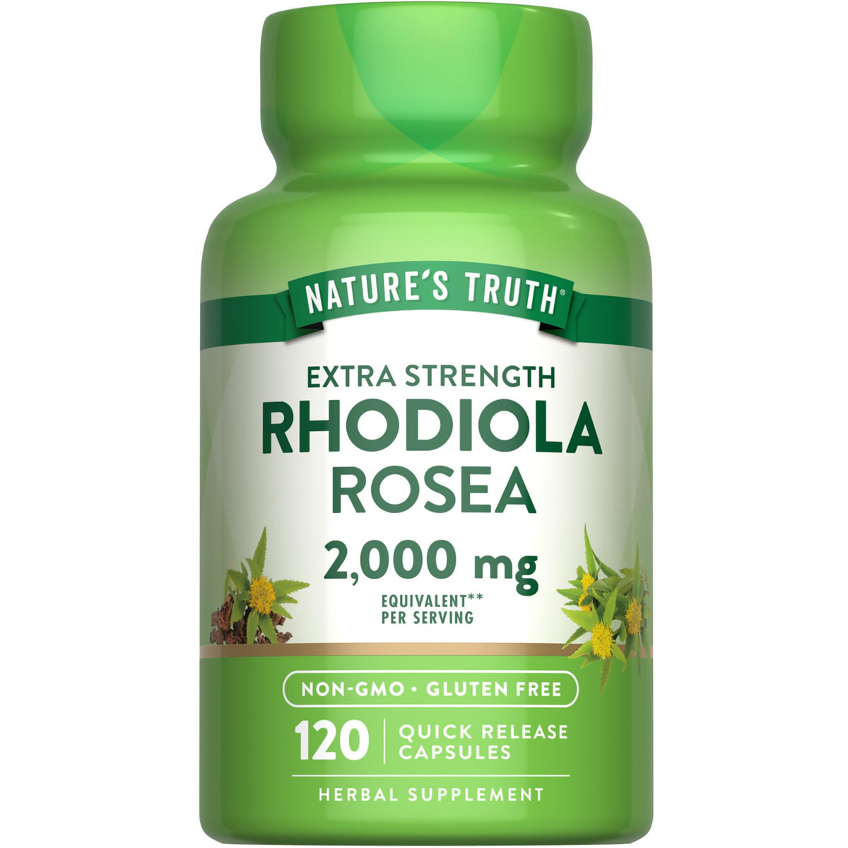 Nature's Truth Rhodiola Rosea bottle with 120 capsules for daily resilience