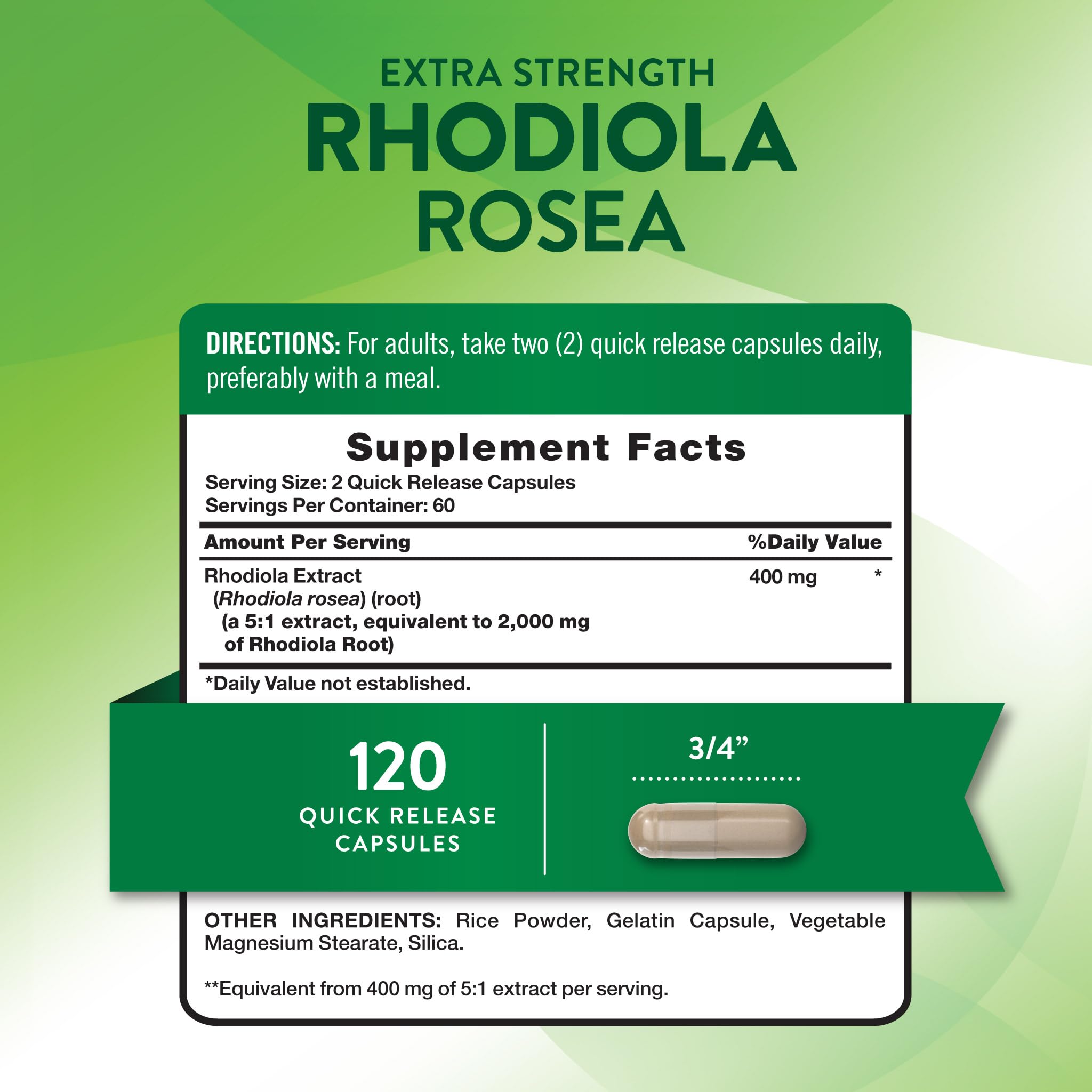 Close-up of quick-release Rhodiola Rosea capsules for easy mornings