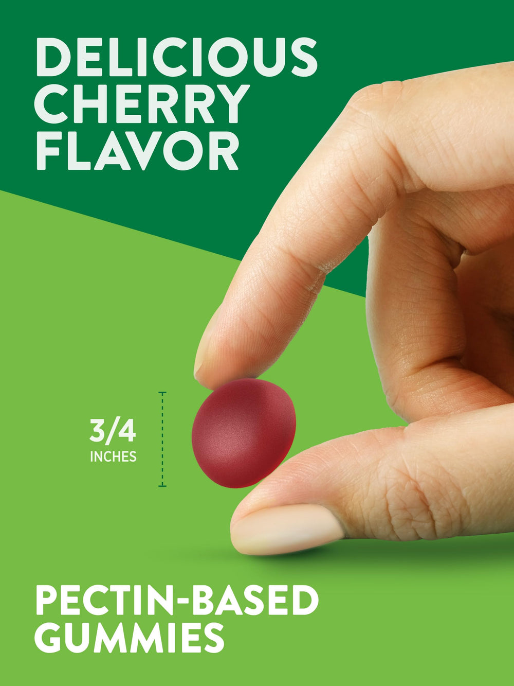 Nature's Truth Tart Cherry Gummies vegan badge signaling plant-based formula.