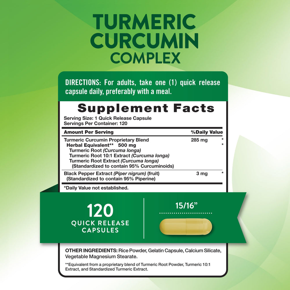 Nature's Truth Turmeric Curcumin capsules ready for everyday supplementation
