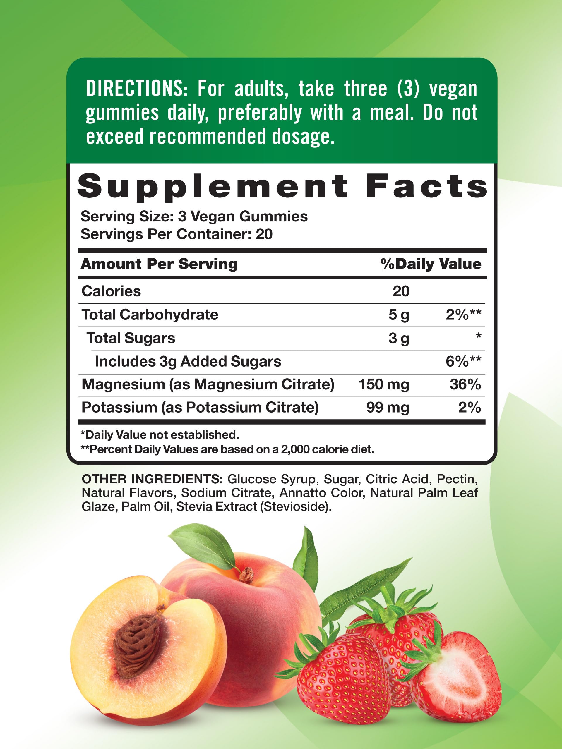 Nature's Truth vegan gummies label shown, plant-based minerals