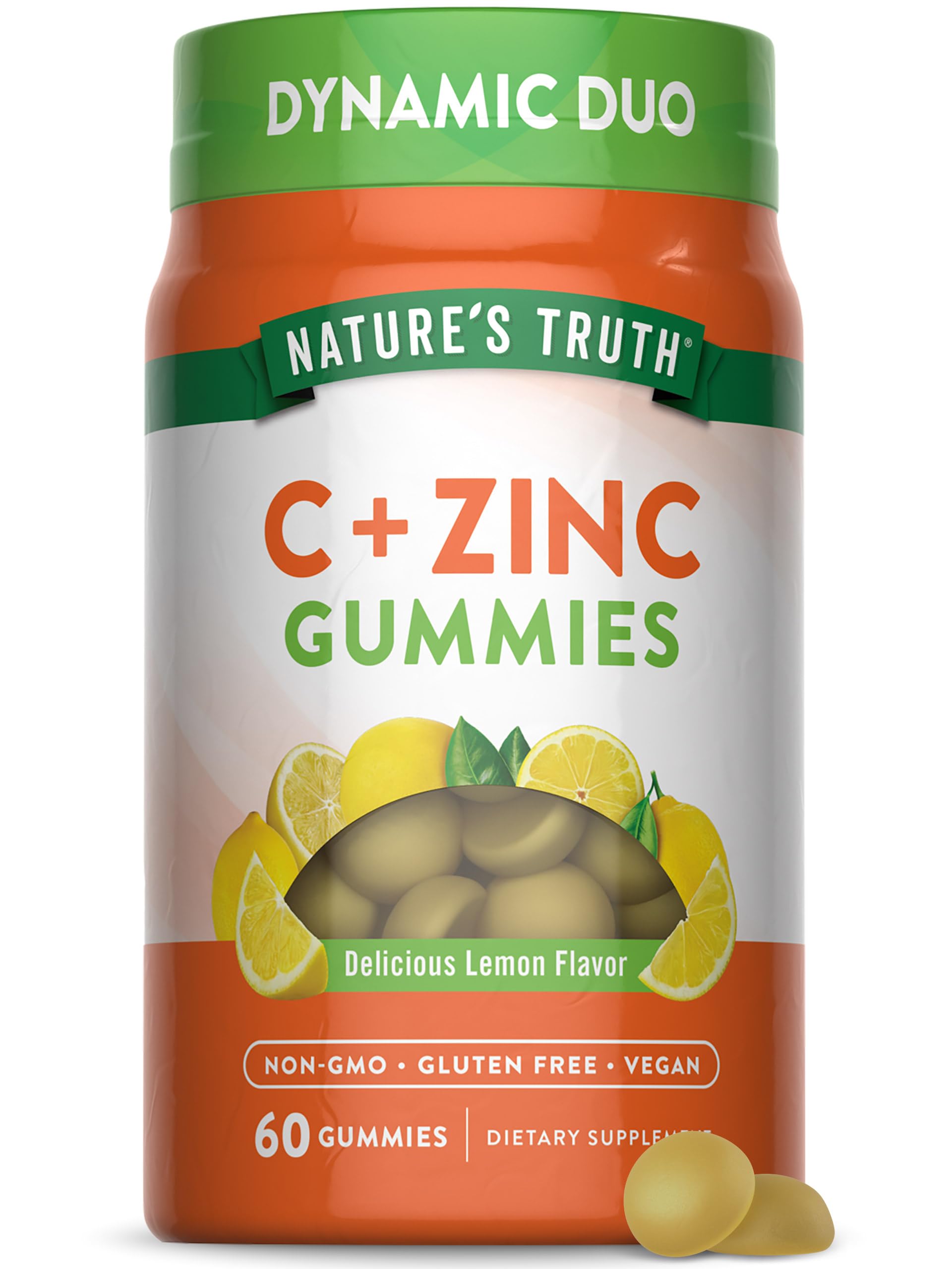 Nature's Truth Vitamin C Gummies lemon bottle on a desk for daily immune support.