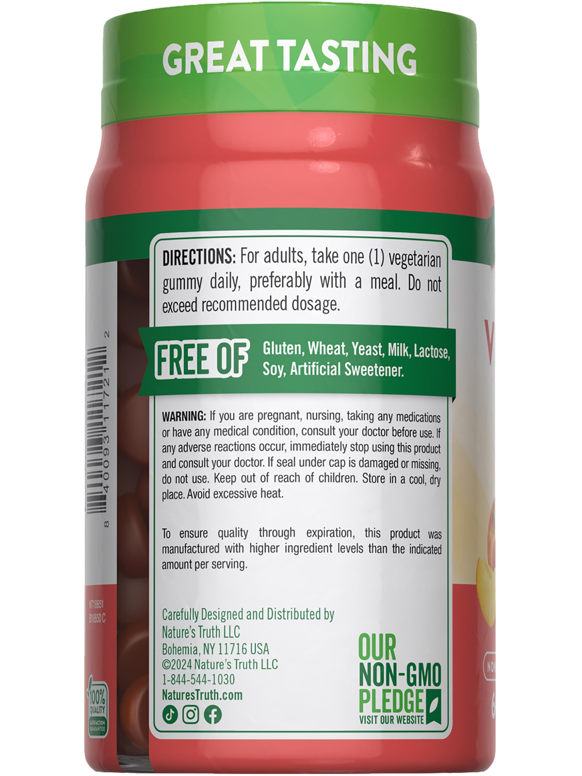 Nature's Truth Vitamin D3 gummies serving next to water for daily routine