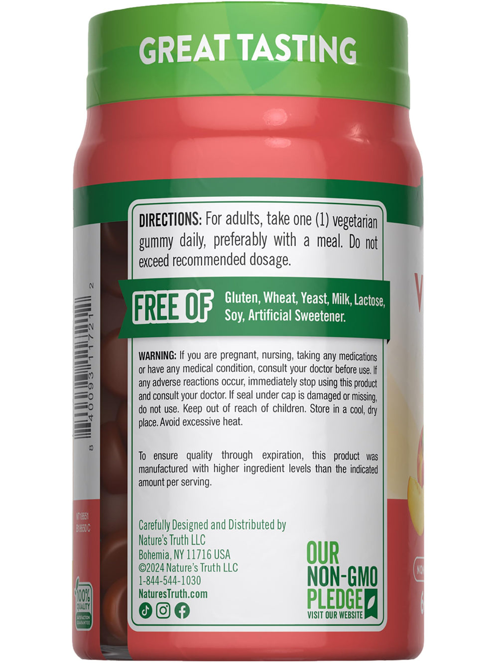Nature's Truth Vitamin D3 gummies serving next to water for daily routine