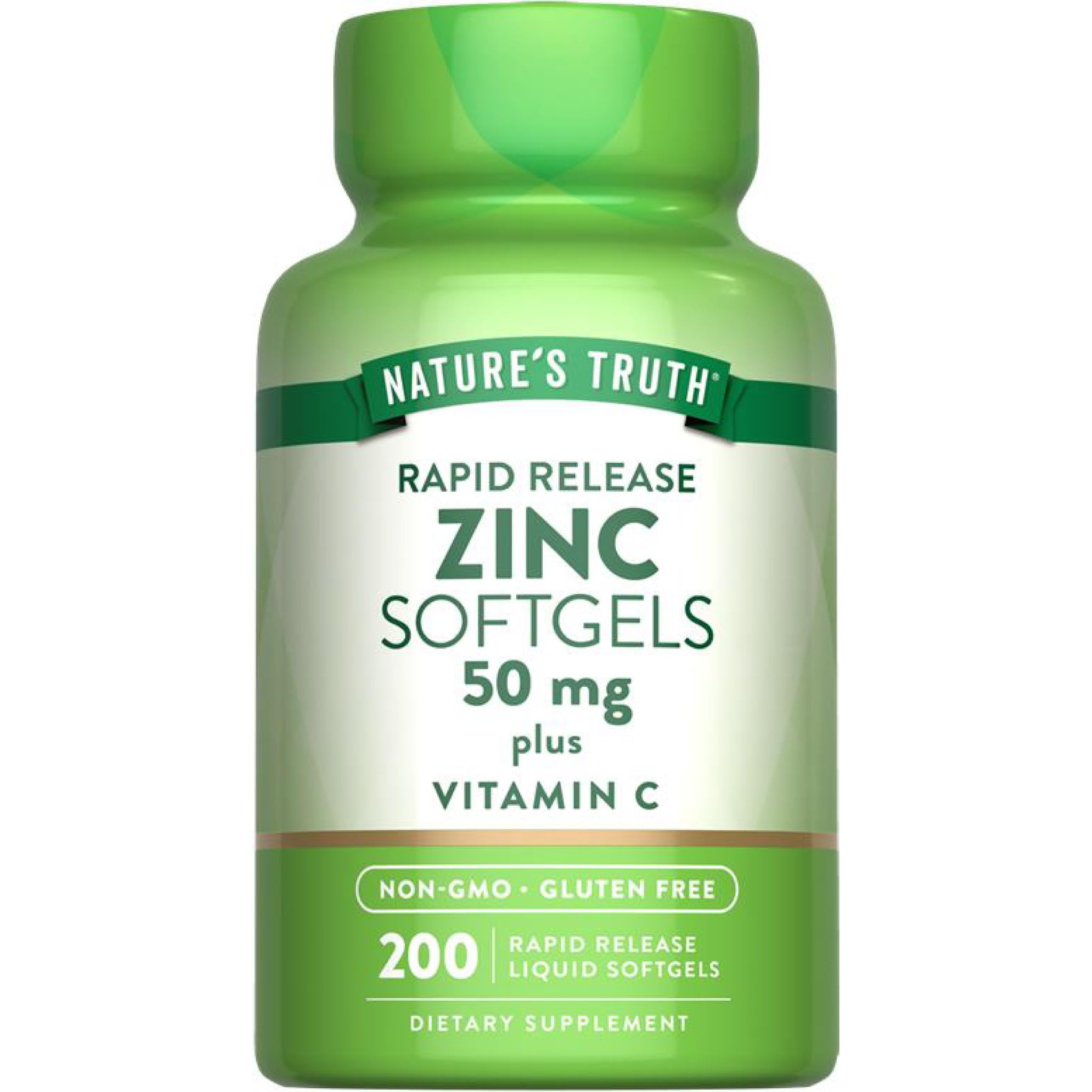 Nature's Truth zinc 50mg softgels bottle front for daily wellness