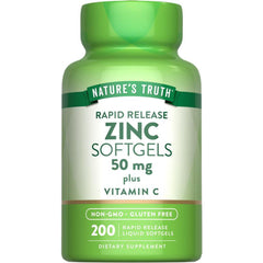 Nature's Truth zinc 50mg softgels bottle front for daily wellness