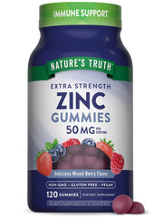 Nature's Truth zinc gummies mixed berry bottle for daily zinc support