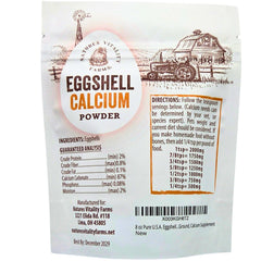 Pasteurized and finely ground eggshell powder ready for safe pet meals.