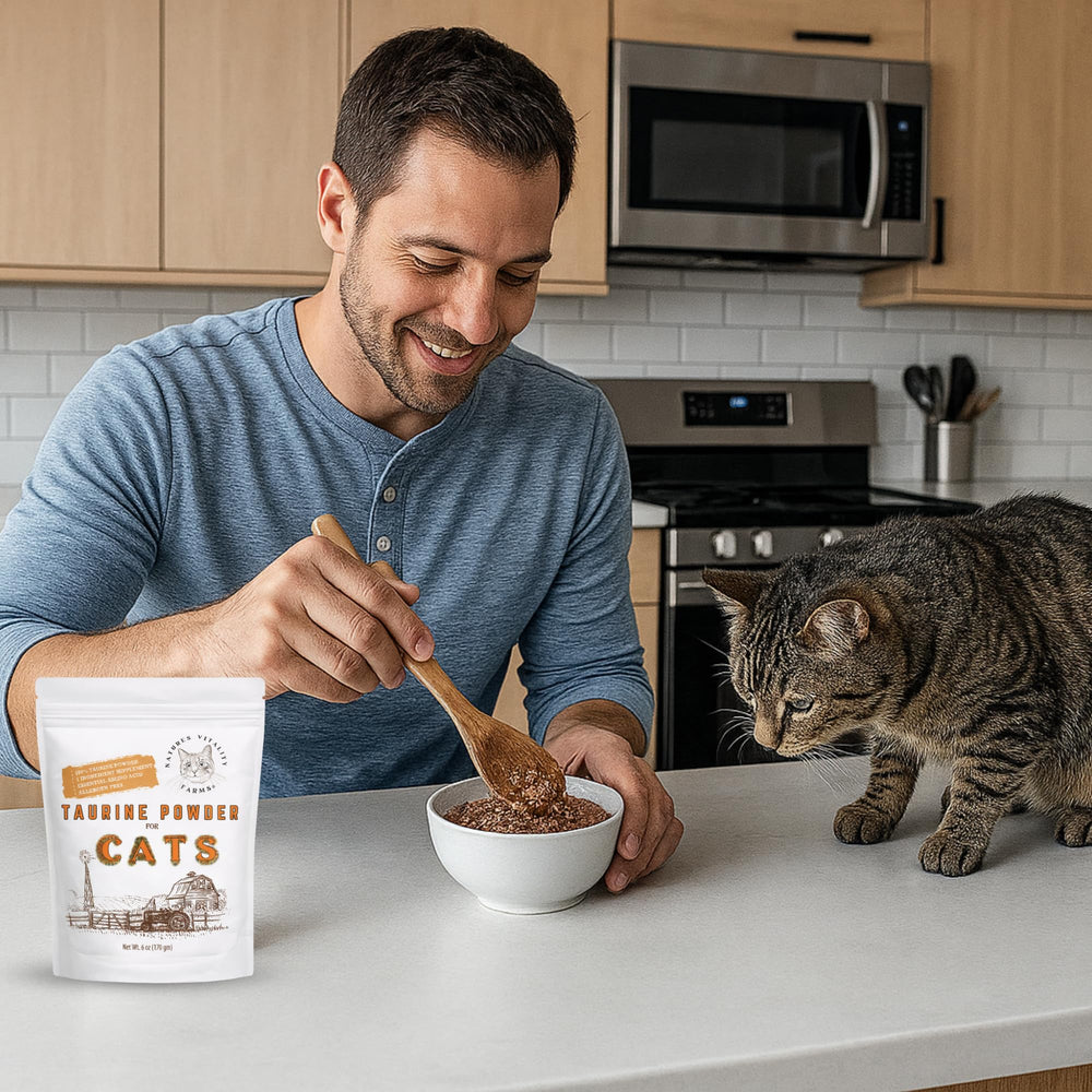 Nature's Vitality Farms Taurine powder supports vision when added to meals