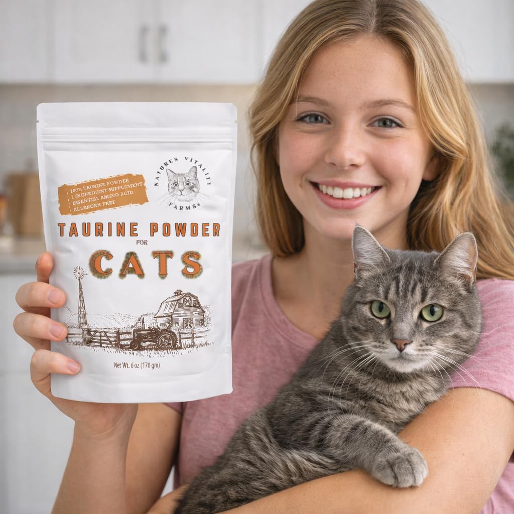Nature's Vitality Farms Taurine powder mixes easily with wet food