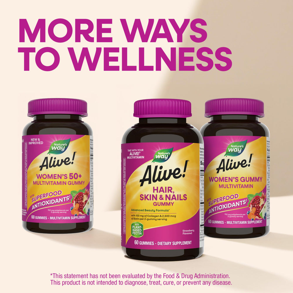 Lifestyle-friendly daily routine with Nature's Way Alive! gummies integrated into morning ritual.