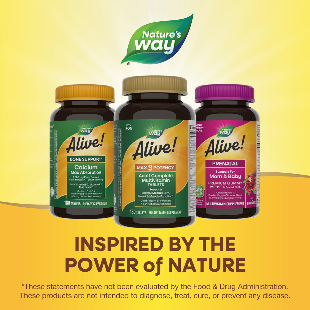 Nature's Way Alive! Max3 gluten-free label emphasizes no artificial colors