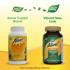 Nature's Way Alive! Max3 tablets closeup highlighting ultra-potent B vitamins