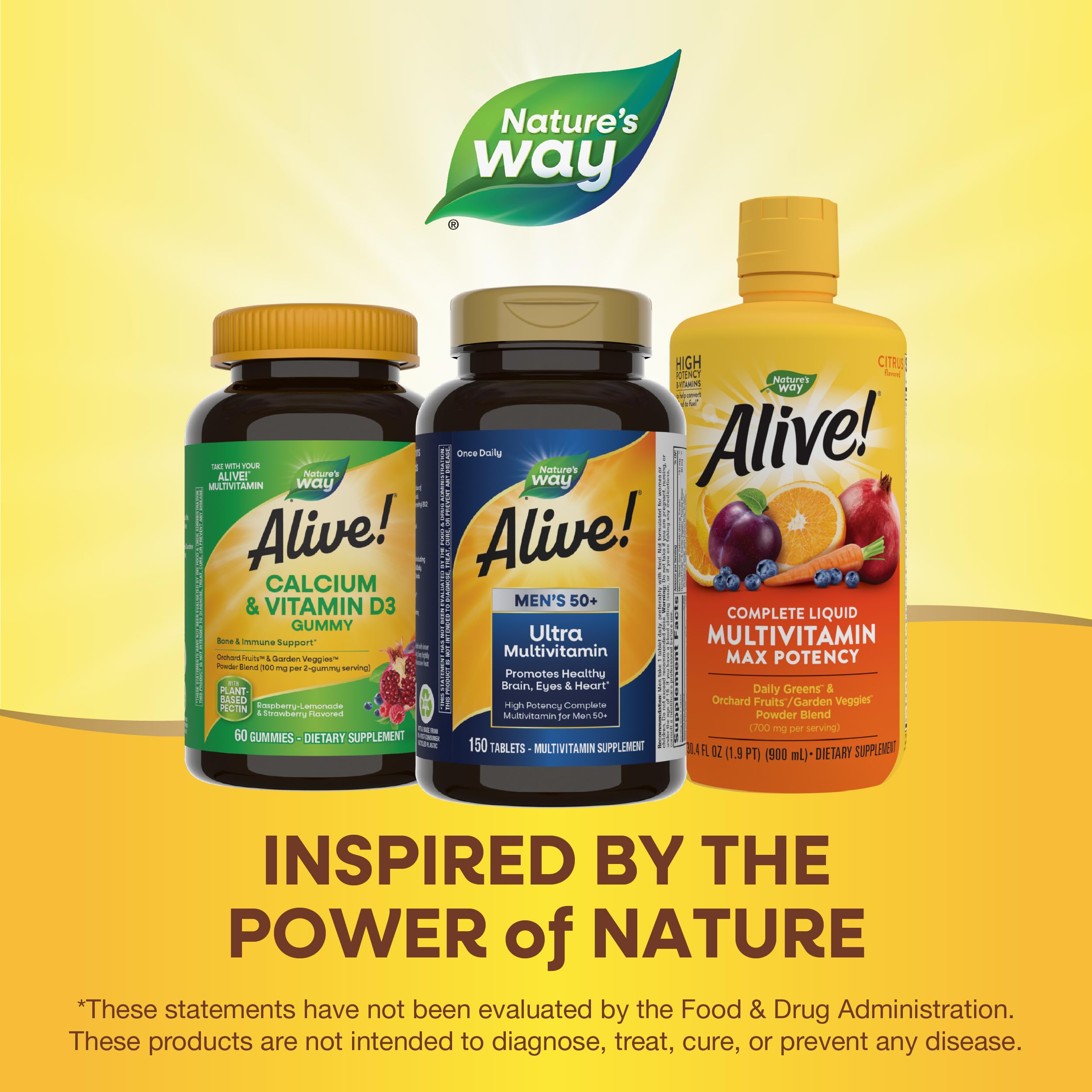 Nature's Way Alive Men 50+ Ultra daily tablet with meals for convenience.