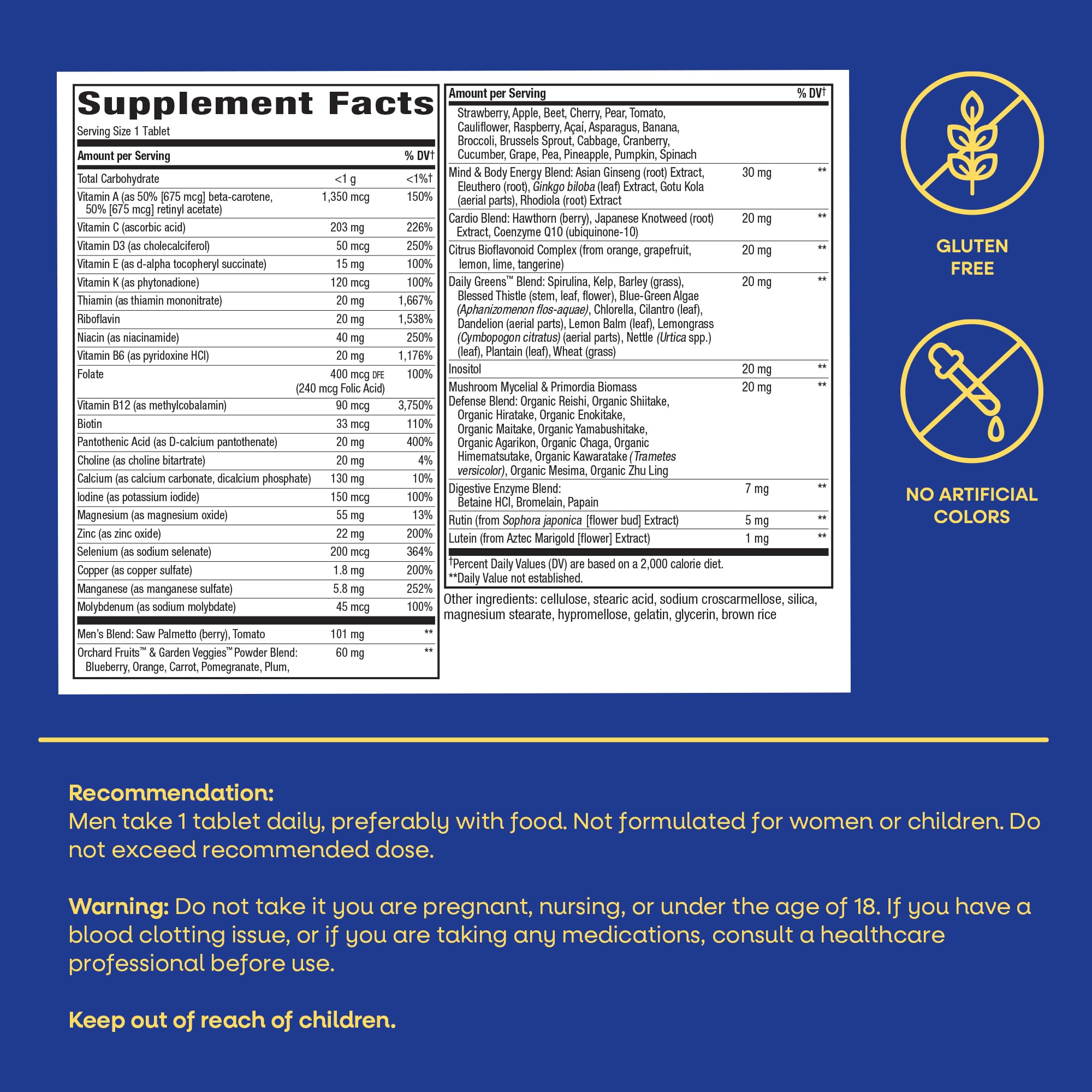 Nature's Way Alive! Men’s 50+ gluten-free daily use capsules